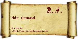 Mór Armand névjegykártya